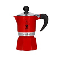 Bialetti Coffee Pot Rainbow 3 Cup 130ml Red Bialetti Coffee Pot Rainbow 3 Cup 130ml Red